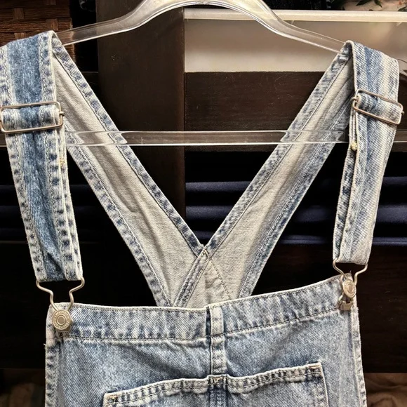 Free People We The Free Ziggy Denim Overalls Size Large - Picture 6 of 14